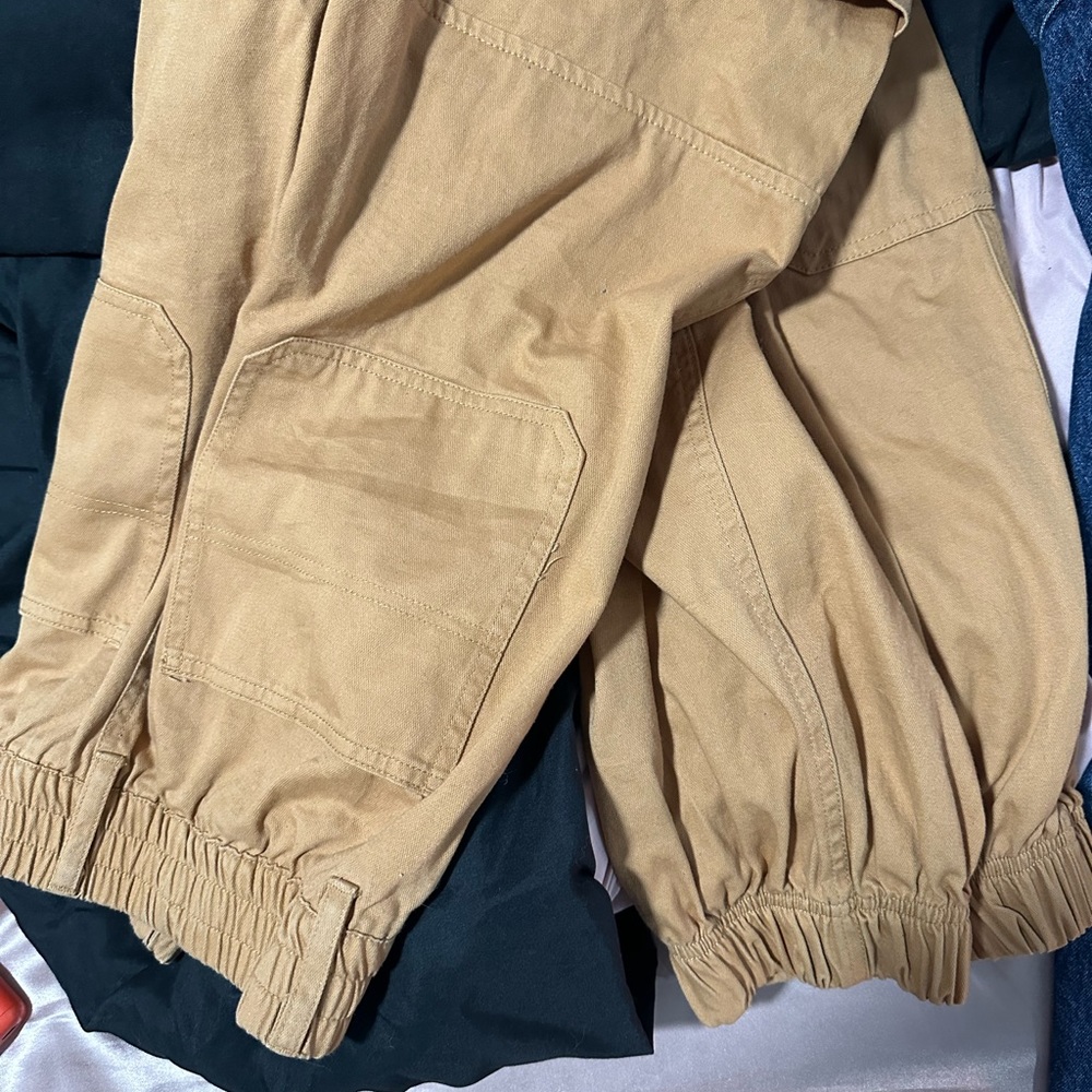 Tan high waist cargo pants